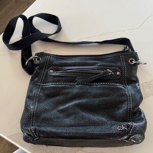 The Sak Black Crossbody Bag with Zipper Detail